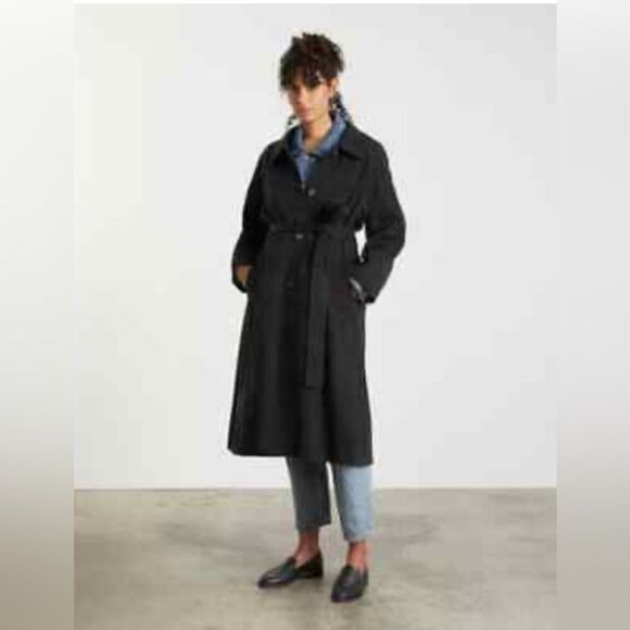 Everlane Jackets & Blazers - Everlane The Gathered Drape long Trench Coat in Black NWT medium